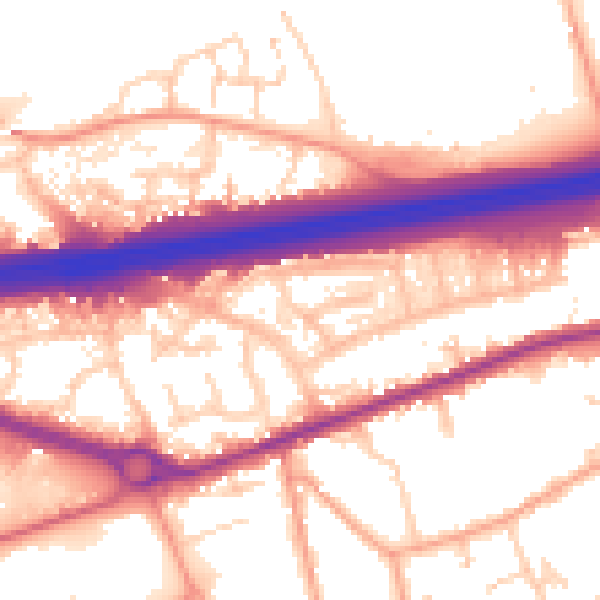 Daytime road noise heatmap for CO3 0HG