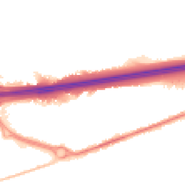 Night-time road noise heatmap for CO3 0HH