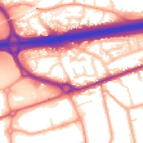 Daytime road noise heatmap for CO3 0JA