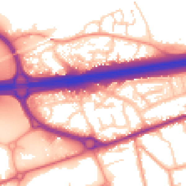 Daytime road noise heatmap for CO3 0JG