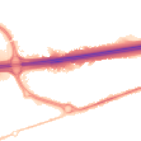 Night-time road noise heatmap for CO3 0JG