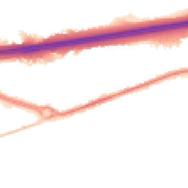 Night-time road noise heatmap for CO3 0JJ