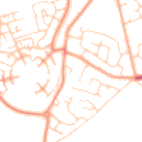 Daytime road noise heatmap for CO3 0LB