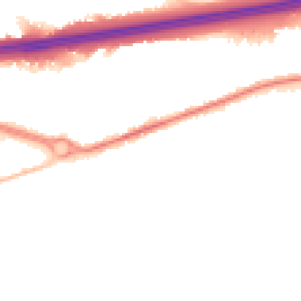 Night-time road noise heatmap for CO3 0PU