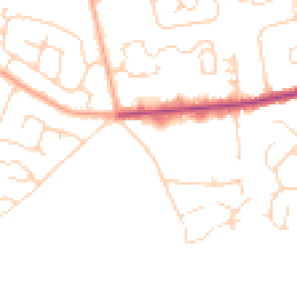 Daytime road noise heatmap for CO3 0QR