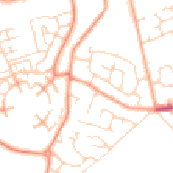 Daytime road noise heatmap for CO3 0RT