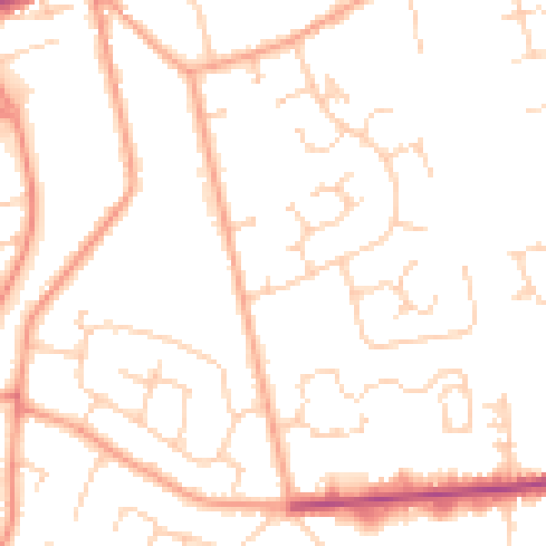 Daytime road noise heatmap for CO3 0SA