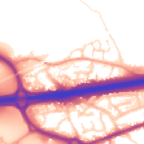 Daytime road noise heatmap for CO3 0SQ