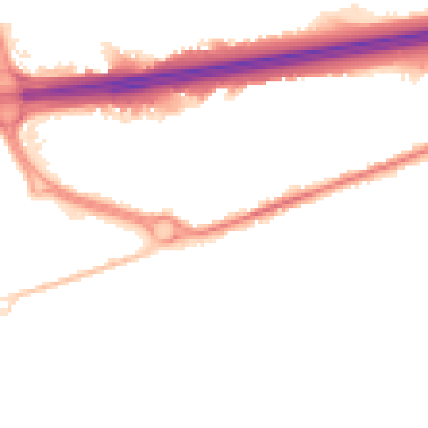 Night-time road noise heatmap for CO3 0WL