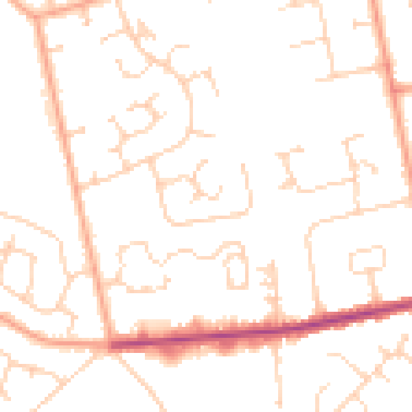 Daytime road noise heatmap for CO3 0YD