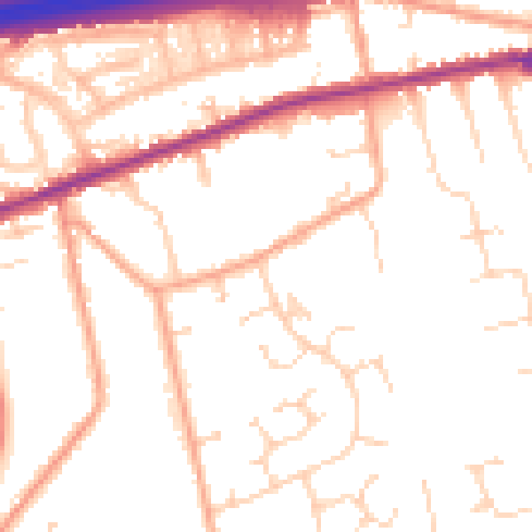 Daytime road noise heatmap for CO3 0YS