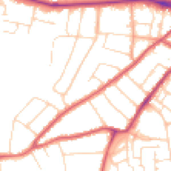Daytime road noise heatmap for CO3 3AU