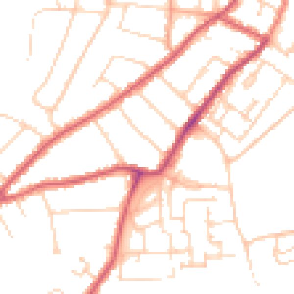Daytime road noise heatmap for CO3 3DU