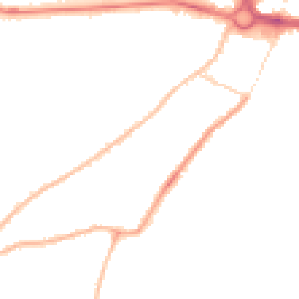 Night-time road noise heatmap for CO3 3EA
