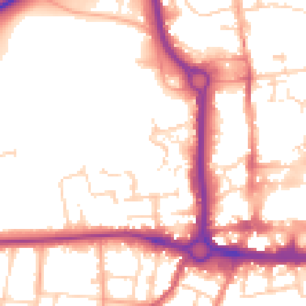 Daytime road noise heatmap for CO3 3EJ