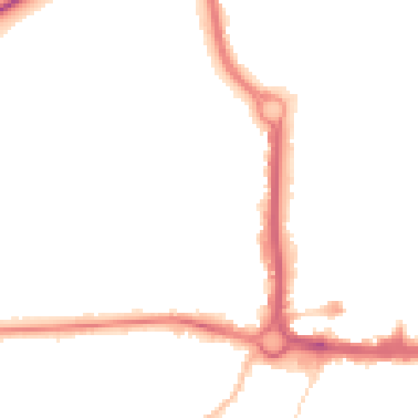 Night-time road noise heatmap for CO3 3EJ