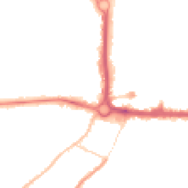 Night-time road noise heatmap for CO3 3EY