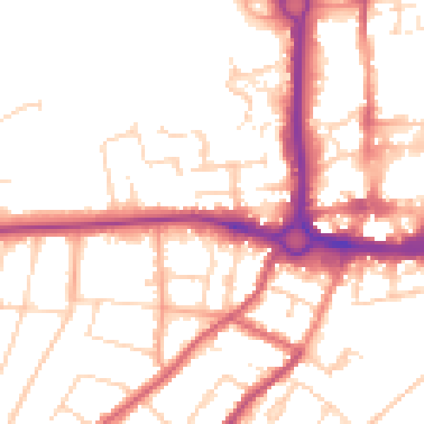 Daytime road noise heatmap for CO3 3HA