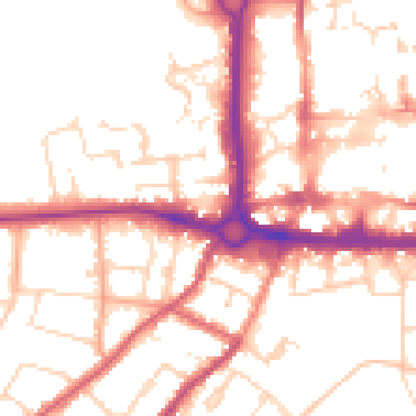 Daytime road noise heatmap for CO3 3HH