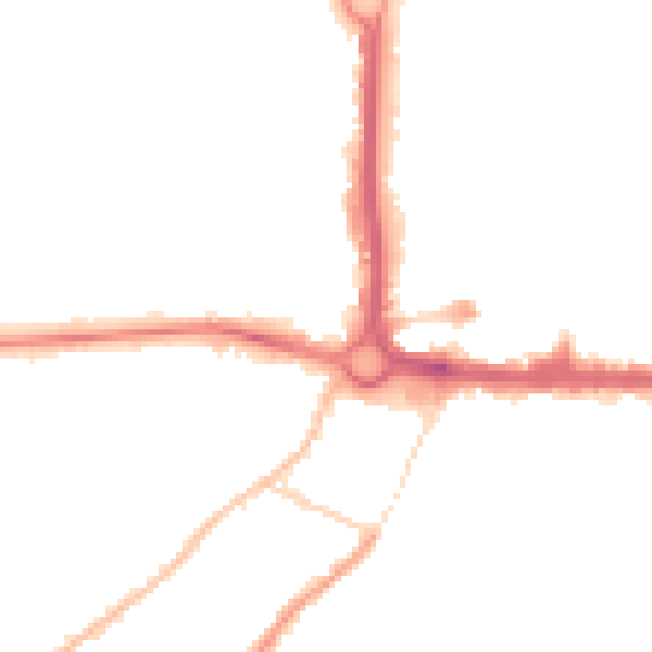 Night-time road noise heatmap for CO3 3HH