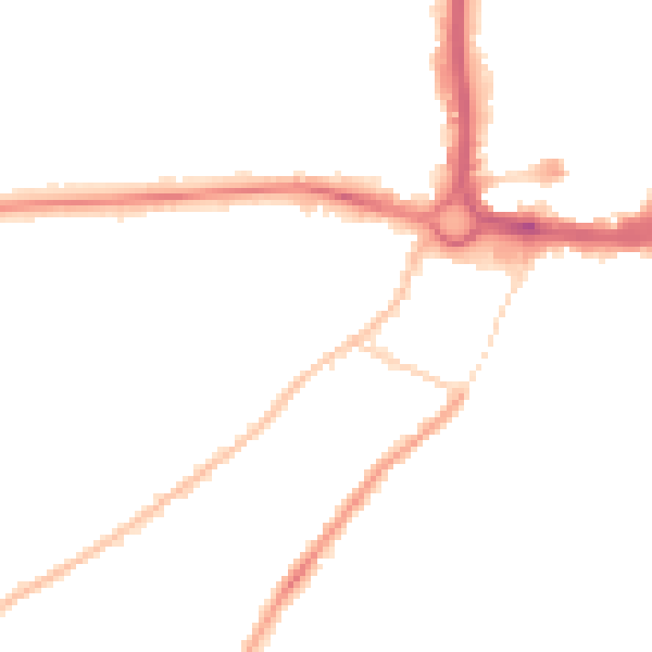 Night-time road noise heatmap for CO3 3JB