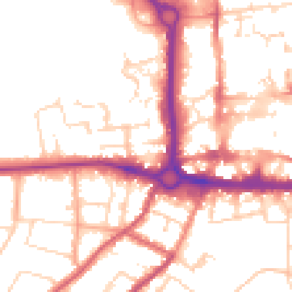 Daytime road noise heatmap for CO3 3LX