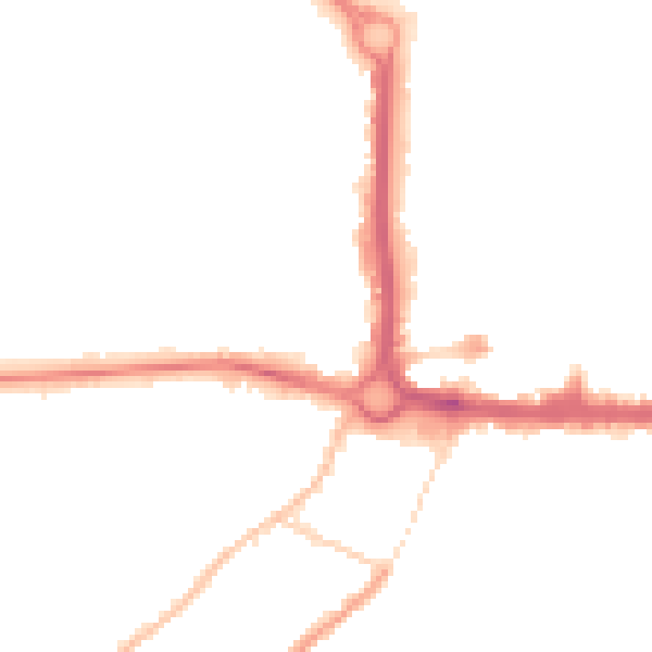 Night-time road noise heatmap for CO3 3LX