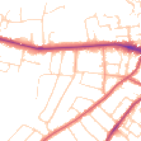 Daytime road noise heatmap for CO3 3NY