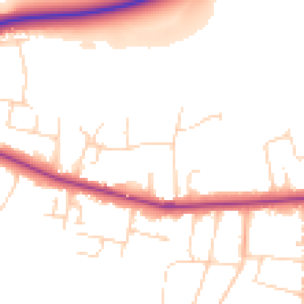 Daytime road noise heatmap for CO3 3QN