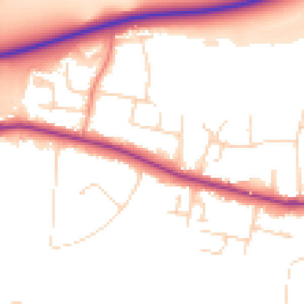 Daytime road noise heatmap for CO3 3RA