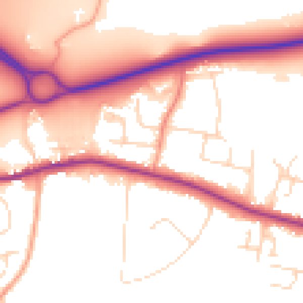 Daytime road noise heatmap for CO3 3RP