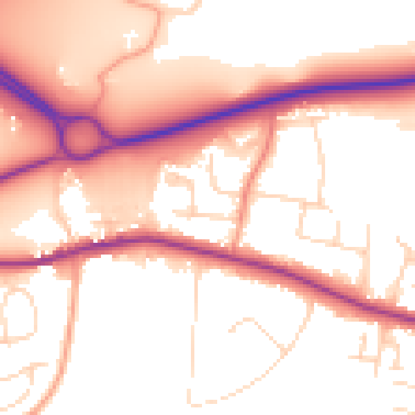Daytime road noise heatmap for CO3 3RS