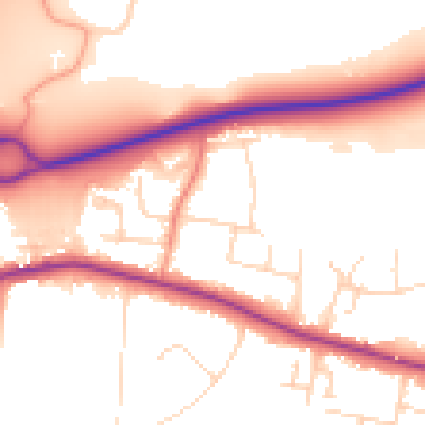 Daytime road noise heatmap for CO3 3RX