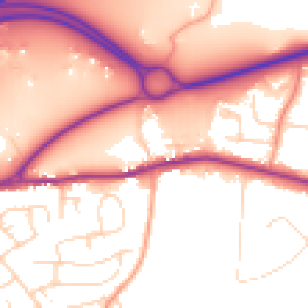 Daytime road noise heatmap for CO3 3TF