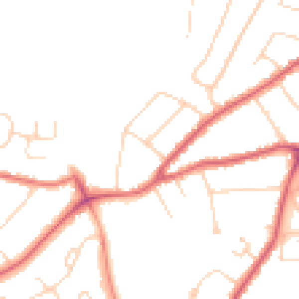 Daytime road noise heatmap for CO3 3TU