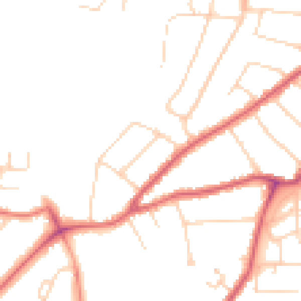 Daytime road noise heatmap for CO3 3TY