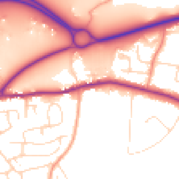 Daytime road noise heatmap for CO3 3UF