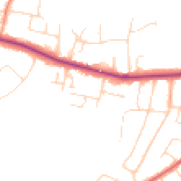 Daytime road noise heatmap for CO3 3UL