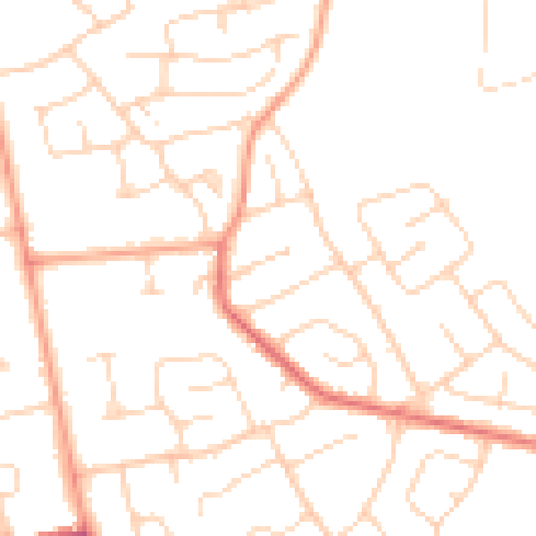 Daytime road noise heatmap for CO3 4AL