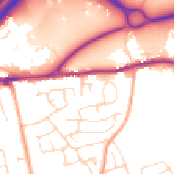 Daytime road noise heatmap for CO3 4BS