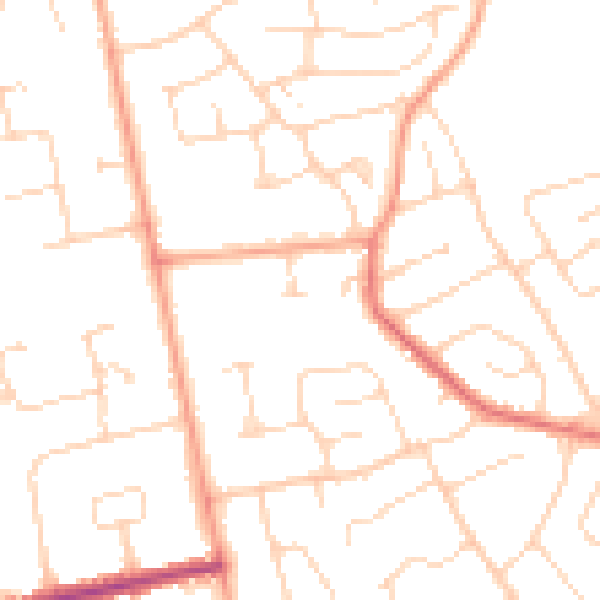 Daytime road noise heatmap for CO3 4DP