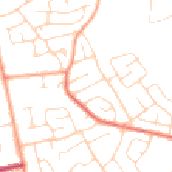 Daytime road noise heatmap for CO3 4EA
