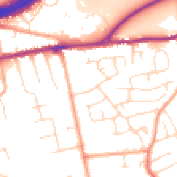 Daytime road noise heatmap for CO3 4HA