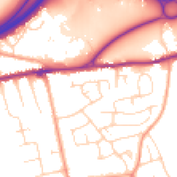 Daytime road noise heatmap for CO3 4HG
