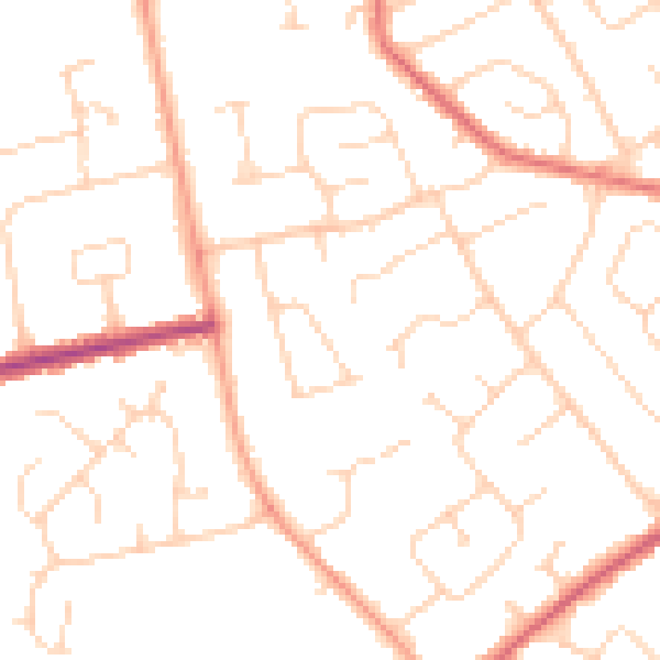 Daytime road noise heatmap for CO3 4LG