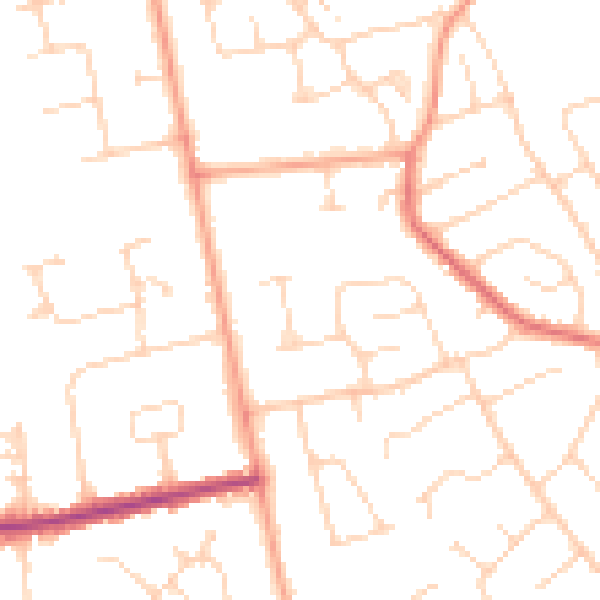 Daytime road noise heatmap for CO3 4LU
