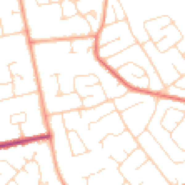 Daytime road noise heatmap for CO3 4LX