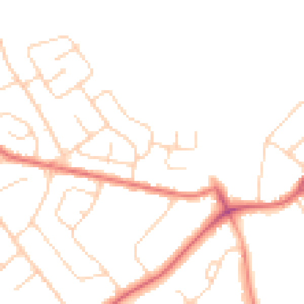 Daytime road noise heatmap for CO3 4QP