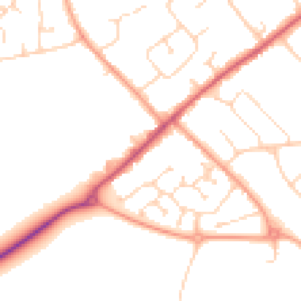 Daytime road noise heatmap for CO3 4RP