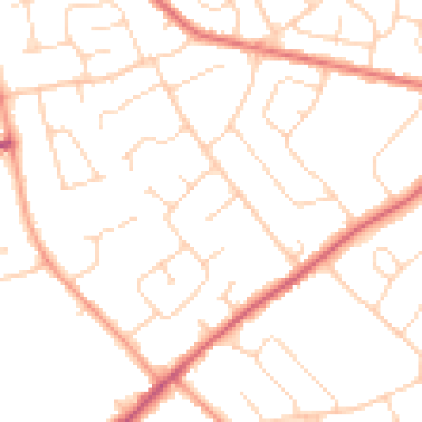 Daytime road noise heatmap for CO3 4SD